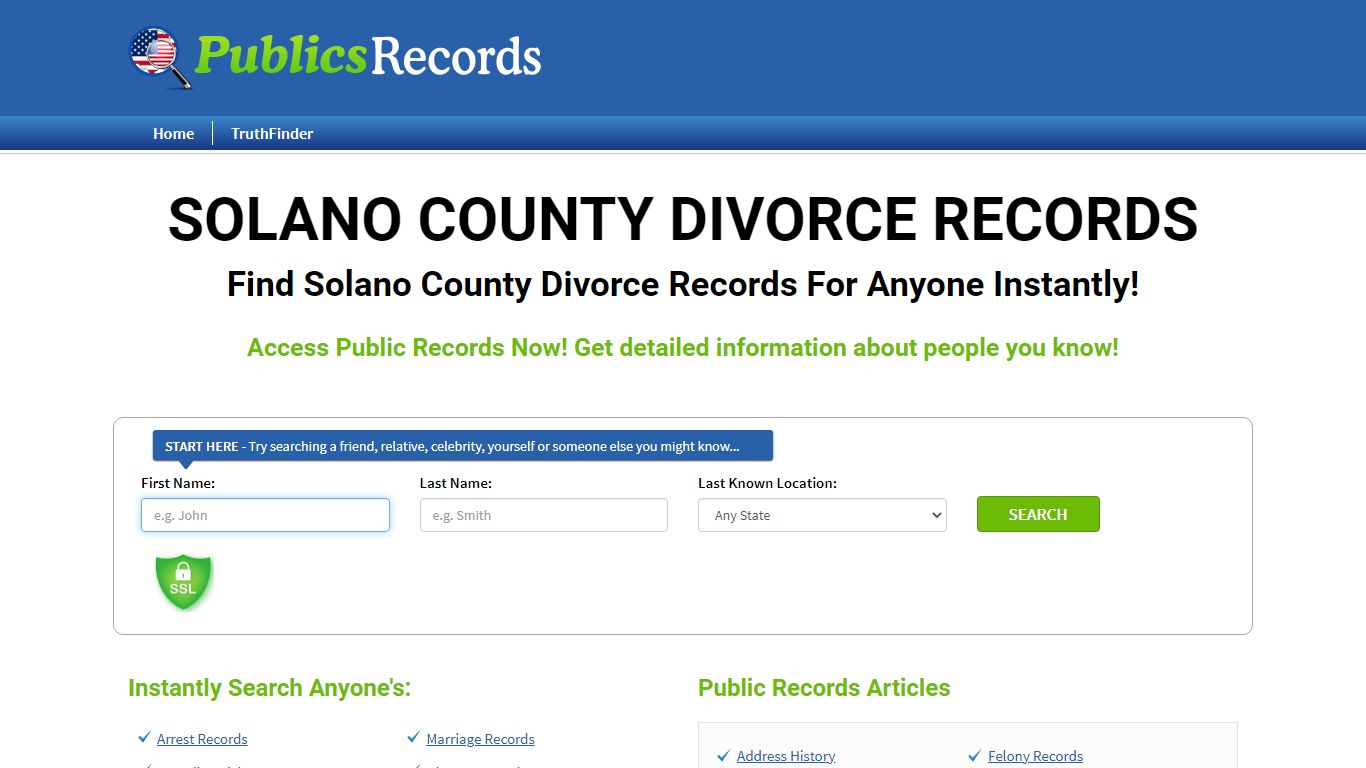 Find Solano County Divorce Records For Anyone Instantly!